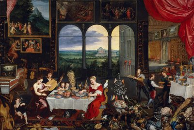 The Senses of Hearing, Touch and Taste by Jan the Elder Brueghel